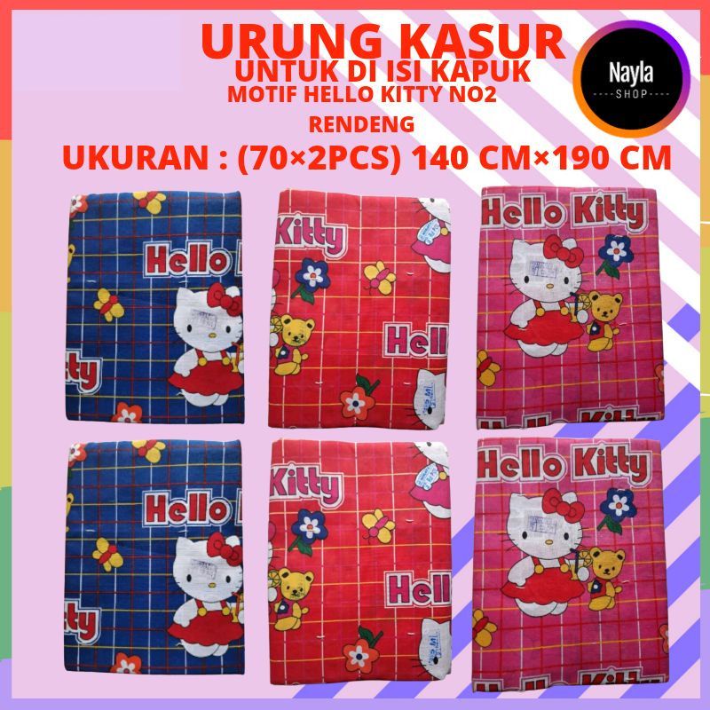 0URUNG KASUR KAPUK NO 2 RENDENG 140X190 CM MOTIF HELLO KITTY SARUNG KASUR ISI KAPUK KULIT KASUR KAPU
