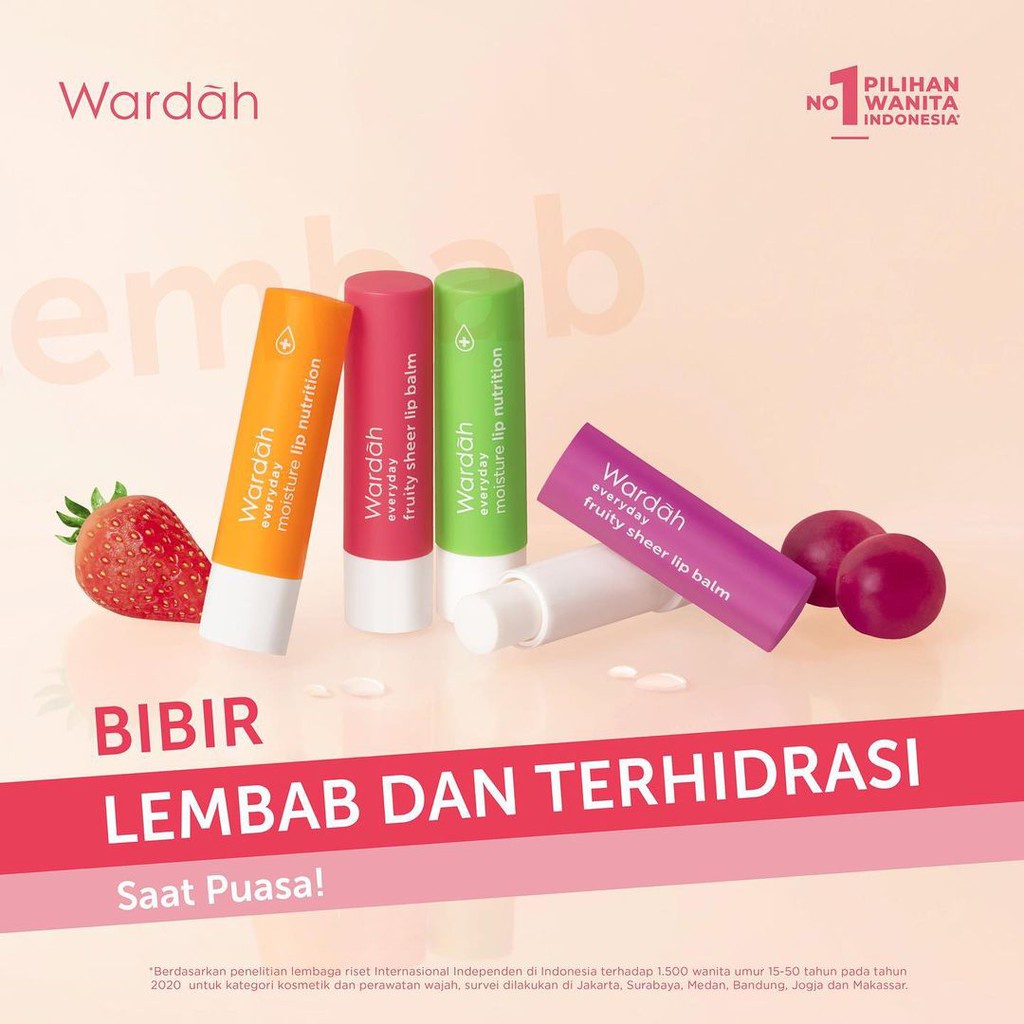 Wardah Everyday Fruity Sheer Lip Balm | Pelembab Bibir