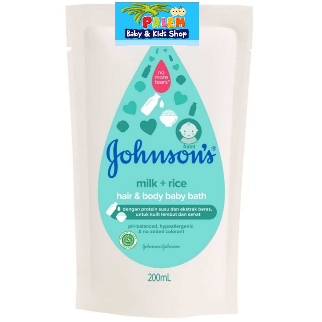 JOHNSON'S BABY BATH MILK&amp;RICE REFILL 200ML 4204