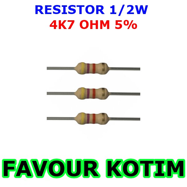 RESISTOR 4K7 4.7K OHM 4,7K 1/2 WATT 5% R 1/2 W 0.5W 5 PERSEN FVKOTIM