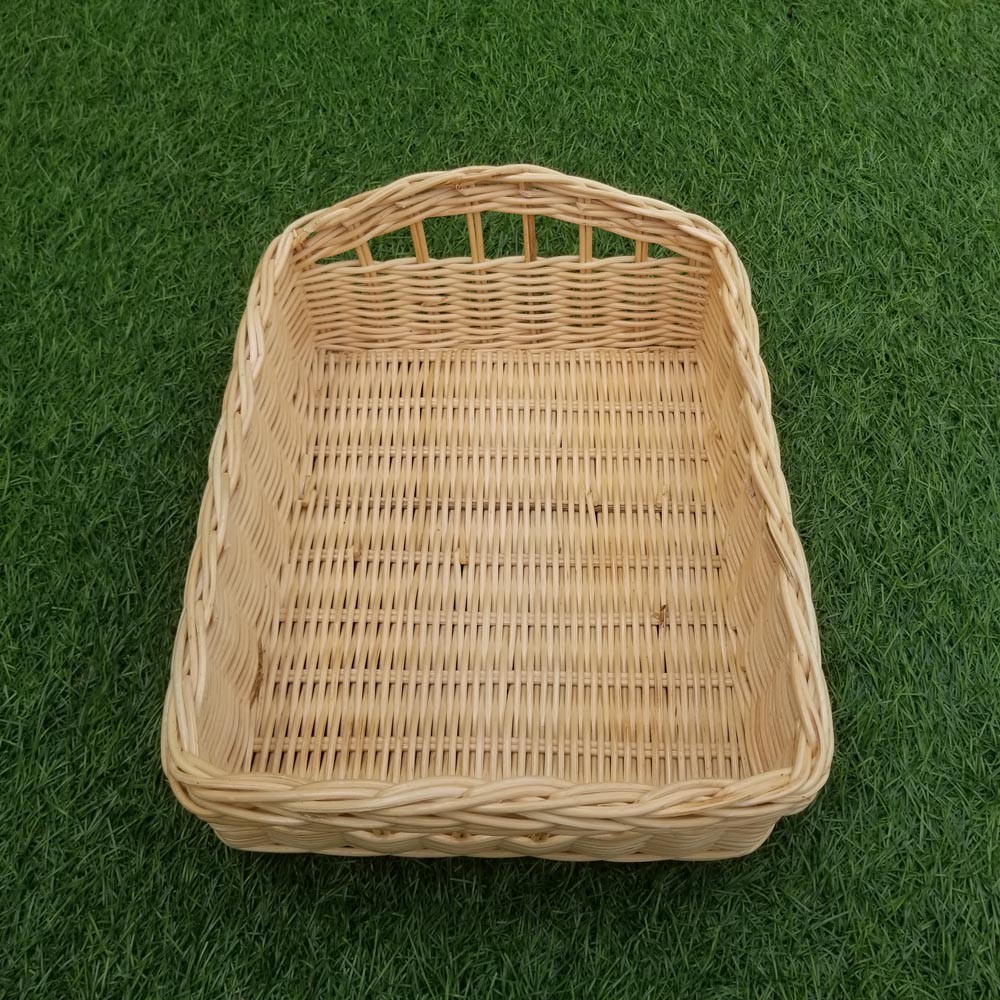 Kerajinan Tangan Rotan Keranjang Nampan Baki Gunung Handle 29x23x12cm