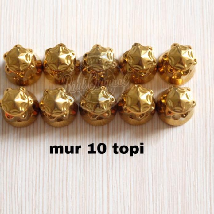 mur probolt new model gold head kop m6 drat 10 mio supra wave mur topi drat 10 belimbing <