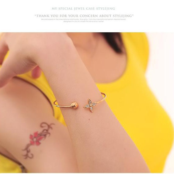 Gelang korea fashion kupu-kupu emas pembukaan Butterfly bracelet