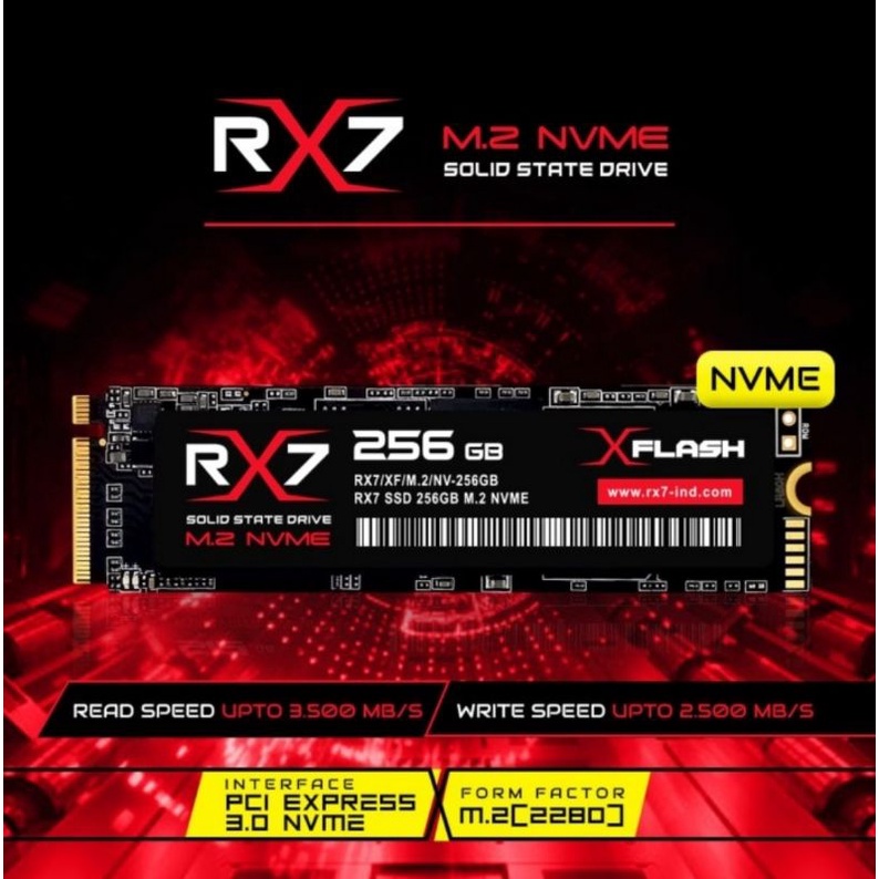 SSD nvme 256gb rx7 garansi resmi 3 Tahun