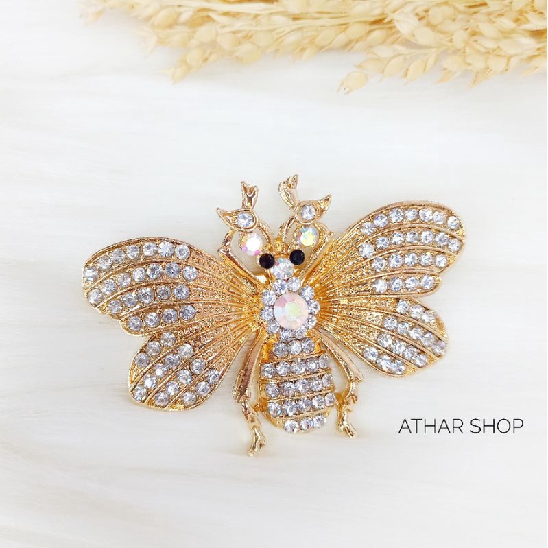 Bros B,bross button,pin Bros buttonscarves-Lebah gold