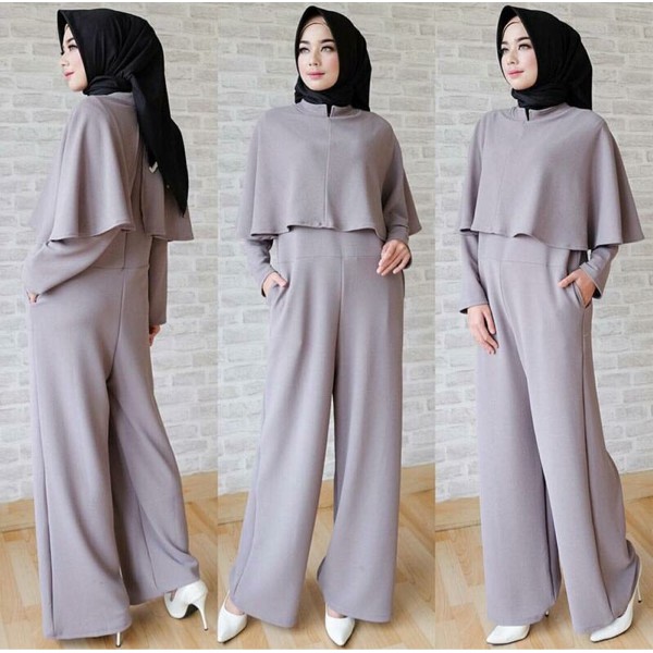Wedges cape jumpsuit culotte palazzo pants / baju jumbo busui 2998 (NEW)