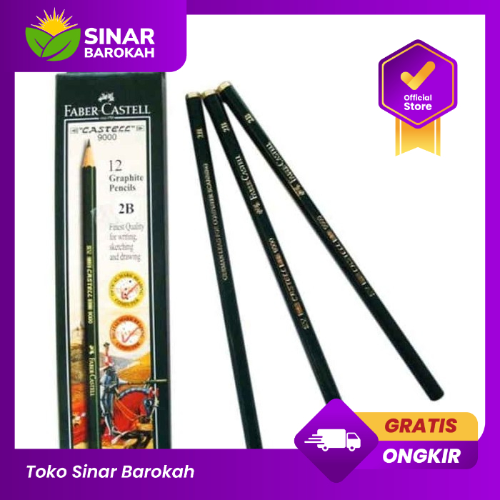 

Pensil 2B Faber Castell 9000 per Pack isi 12 Pcs 117102