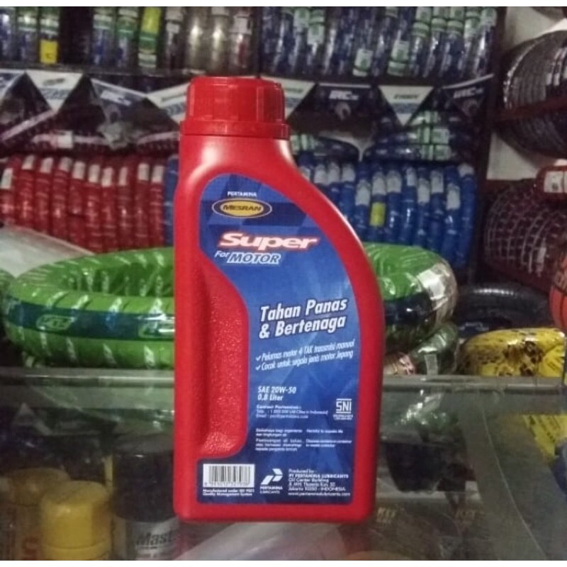 oli mesran super for motor sae 20w-50 0,8 Liter Original Asli