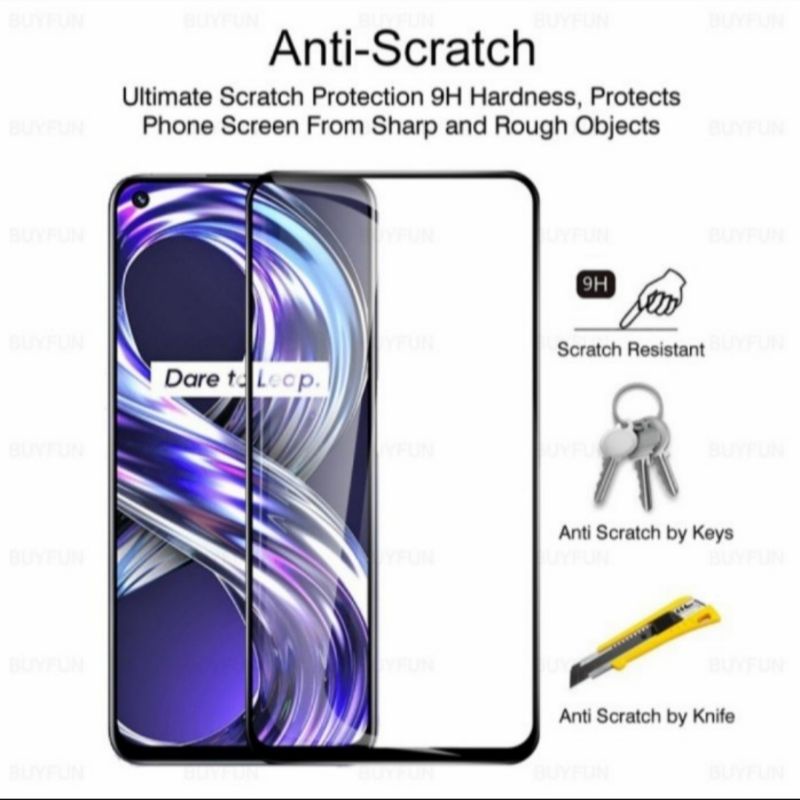 Realme 8 5G tempered glass anti gores kaca full lem full lcd