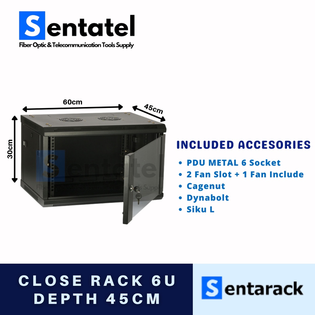 Close Rack 6U Depth 45 cm