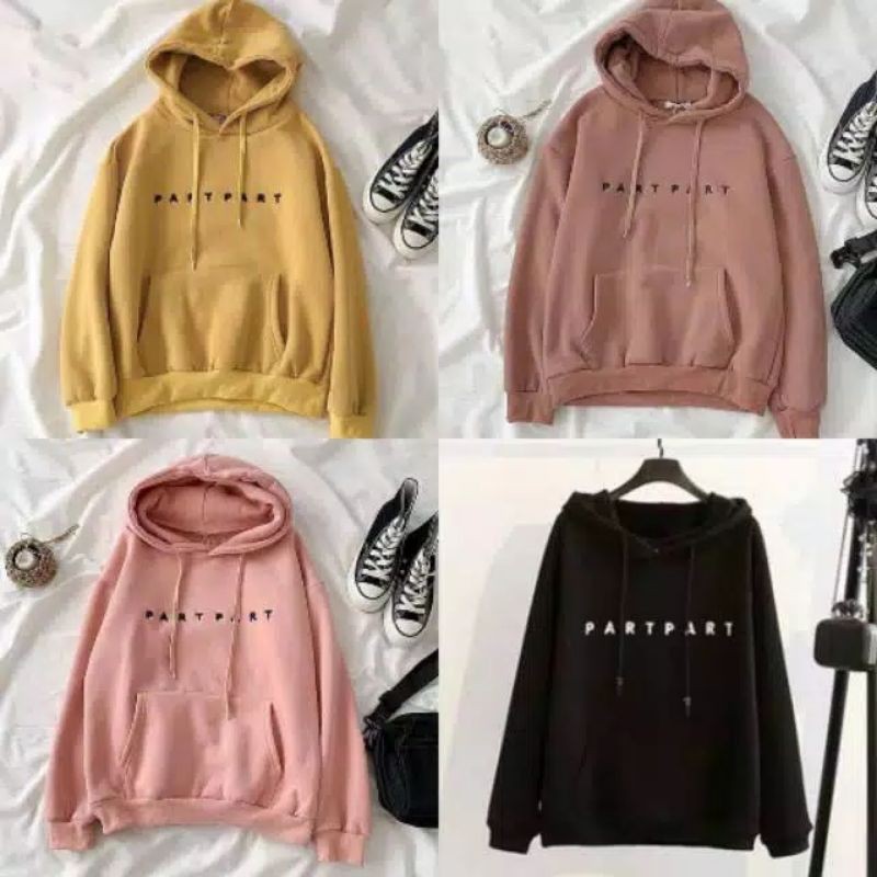 Sweater Hoodie Wanita Partpart Sweater Fleece Terlaris kekinian-2