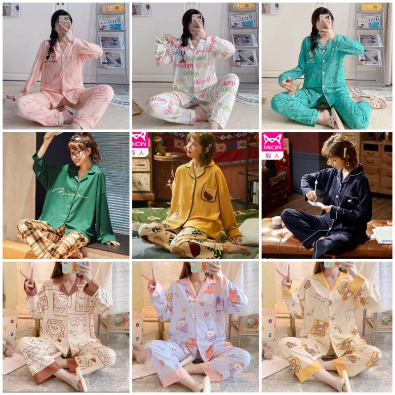 BAJU TIDUR PIYAMA IMPORT  SETELAN PREMIUM SET PP C03-,C C07-C1