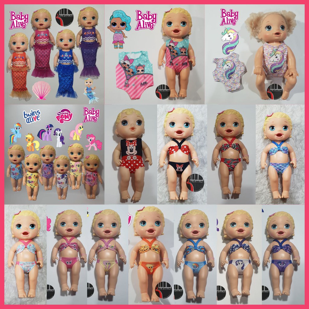 Baju Renang Bikini Boneka Baby Alive Minnie Mouse Baju Renang Bikini Boneka Baby Alive Minnie Mouse