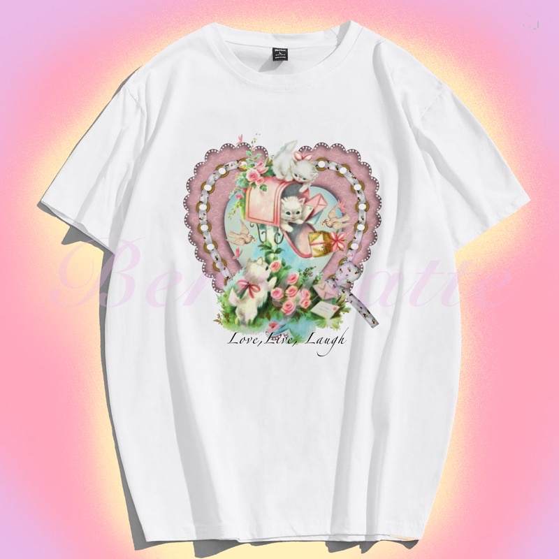 T shirt cat coquette oversize