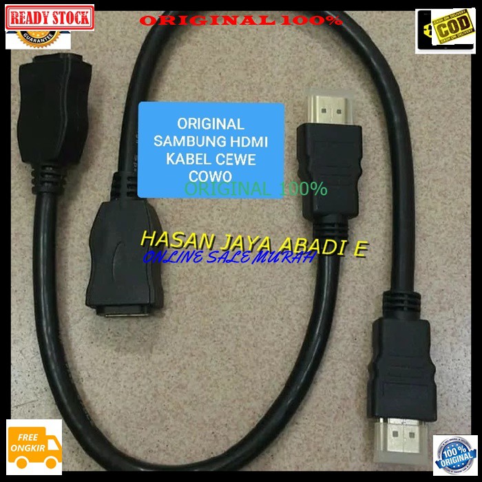 G294 Kabel Hdmi Sambungan 30 cm cabang penambah cable Male Female penyambung original komputer laptop computer extension konektor splitter audio sambungan cewe Jek jack converter gambar anycast dongle dvd original elektronik tv  BISA SEGALA ELEKTRONIK  20