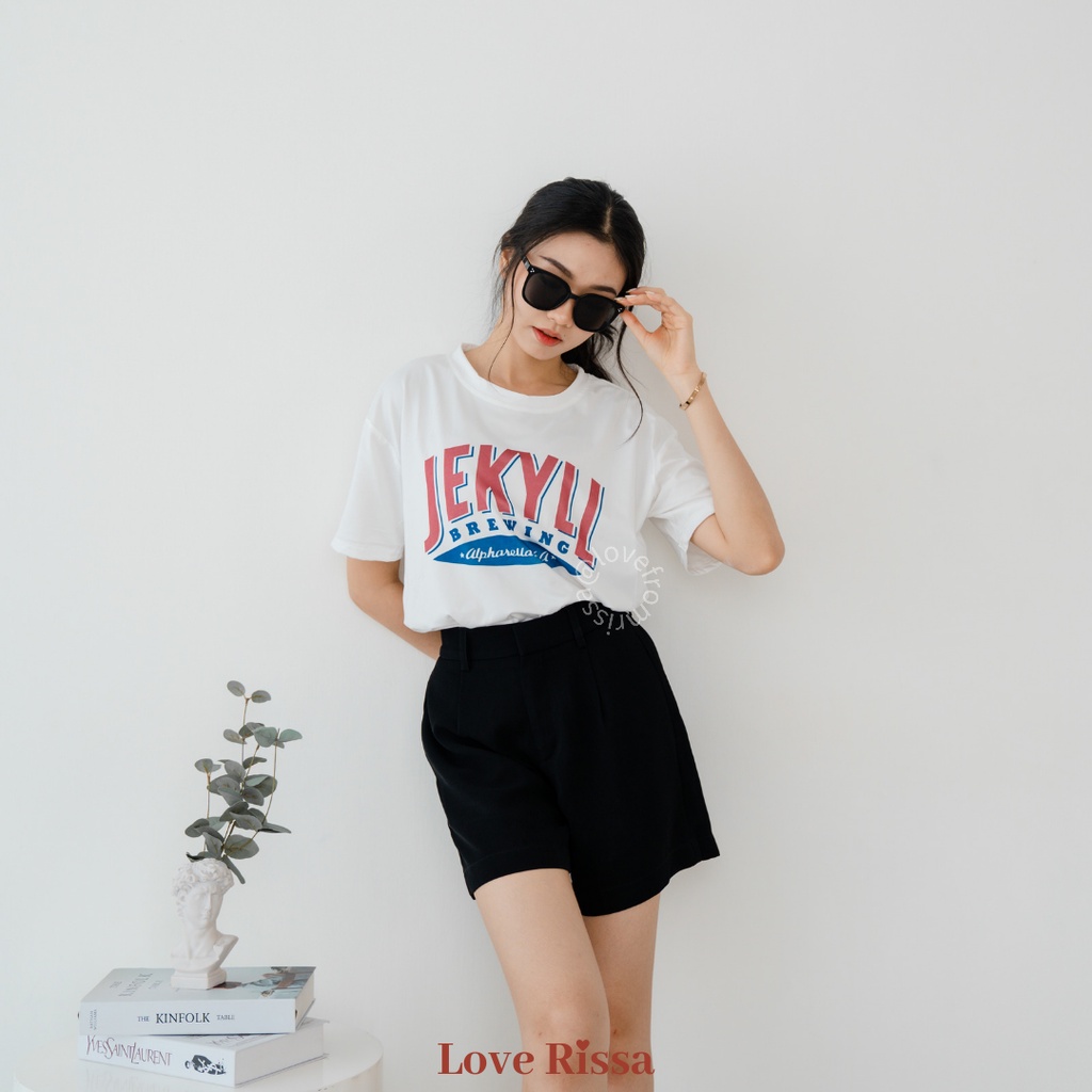 Kaos Tshirt Jekyll Oversized Korean Street Baju Wanita Lengan Pendek Love Rissa