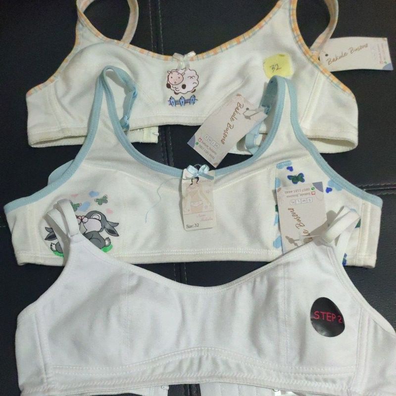 bra step 2 ceria dan nevada,agak kotor debu cuci bersih lagi size 32 (harga satu paket3 pcs)