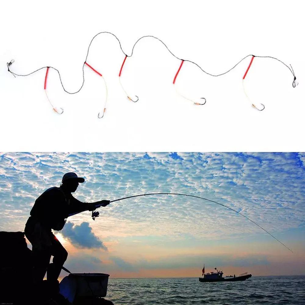 Nickolas1 String Hook Set 5kait Umpan Pancing Kail Kecil5 # -13 # Single Hook Pesca Umpan Fishhooks Putar