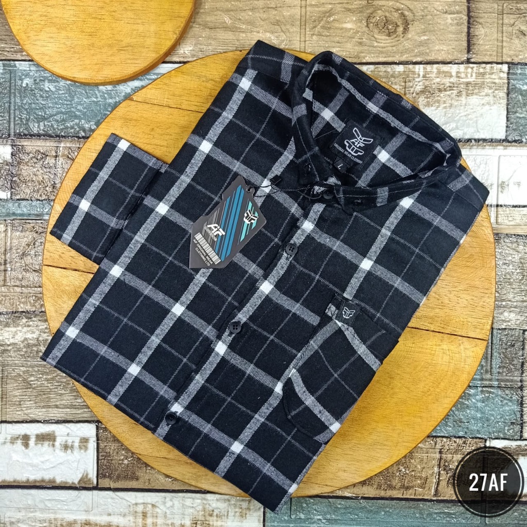 Kemeja Pria Lengan Panjang Model Slimfit - Kemeja Flanel (15AF)