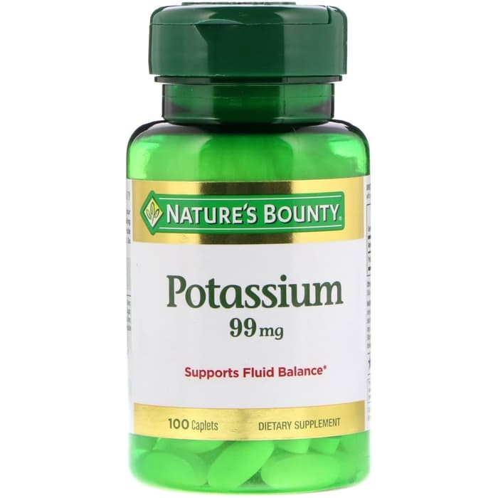 Natures Bounty Potasium 99 mg (100 Cap) Nature Bounty Potasium Ori USA