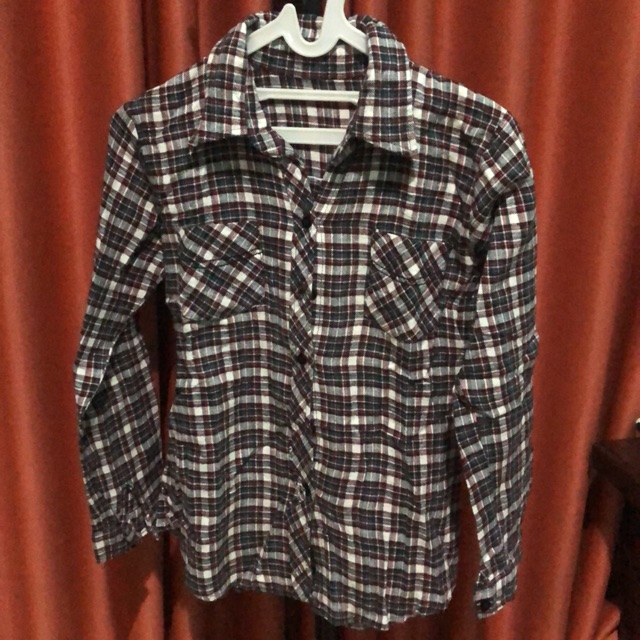 KEMEJA WANITA - KOTAK UNGU