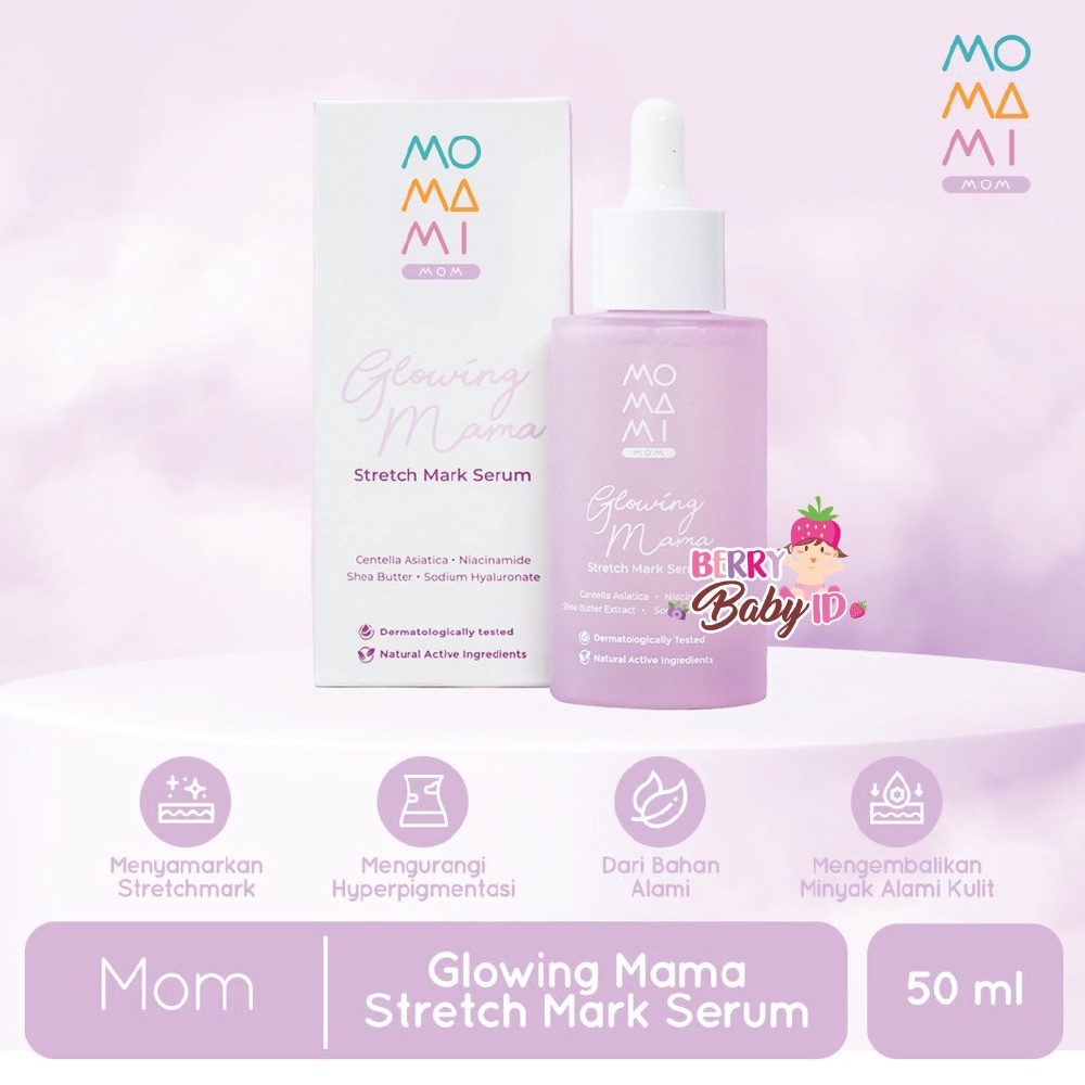 Momami Glowing Mama Stretch Mark Serum Penghilang Stretchmark Mo Ma Mi Berry Mart