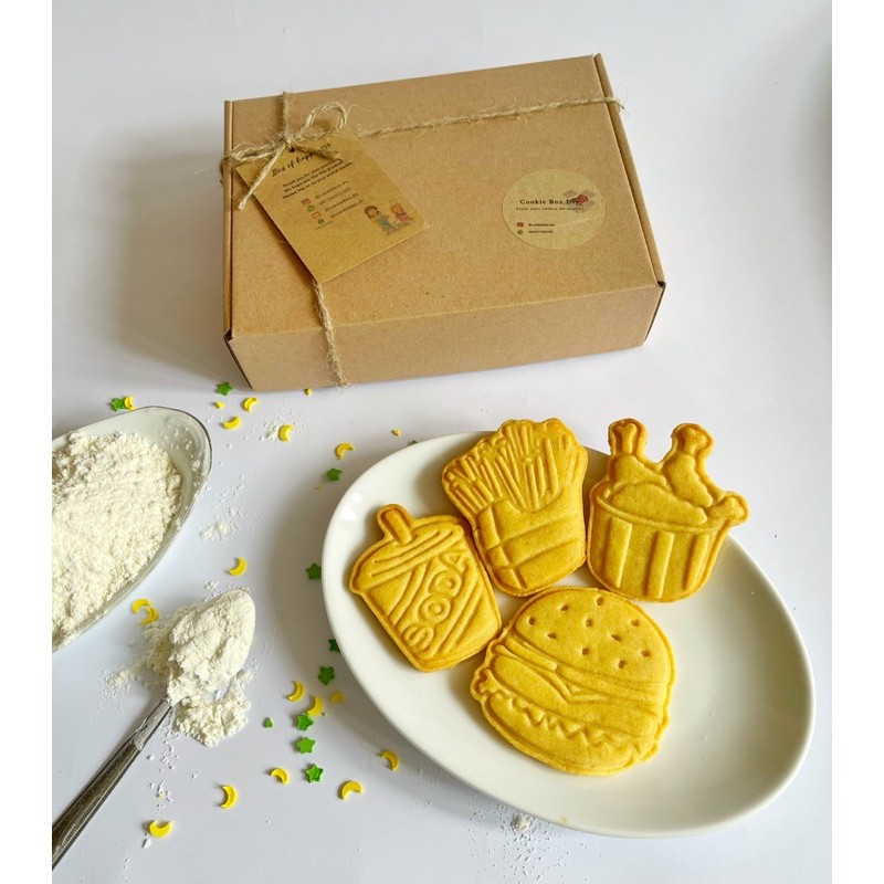 

cookies diy Fast Food 1 |cookies box kit |cookies decoration |hampers cookies activity