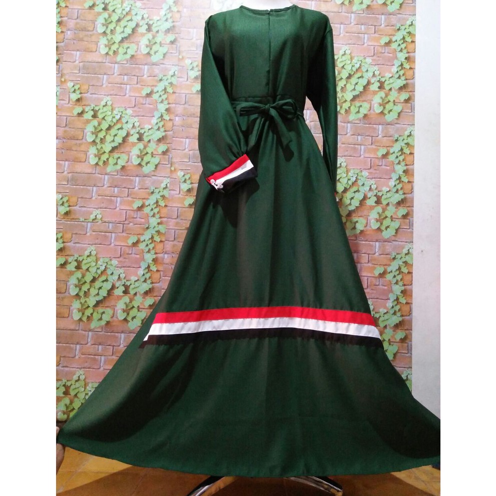 Gamis palestina warna palestine bendera palestin maxidress polos syari gaza khimar