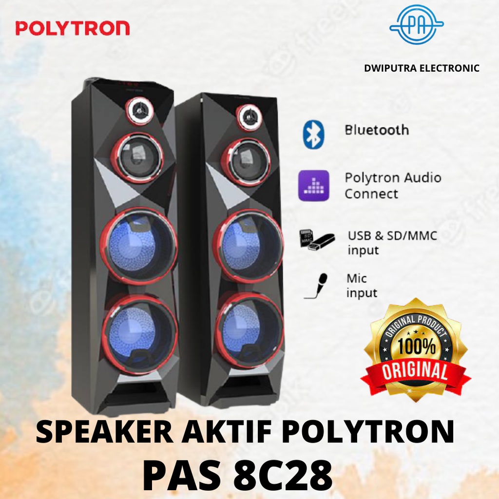 SPEAKER ACTIVE POLYTRON PAS8C28/ SPEAKER AKTIF POLYTRON PAS 8C28 USB XBR BLUETOOTH