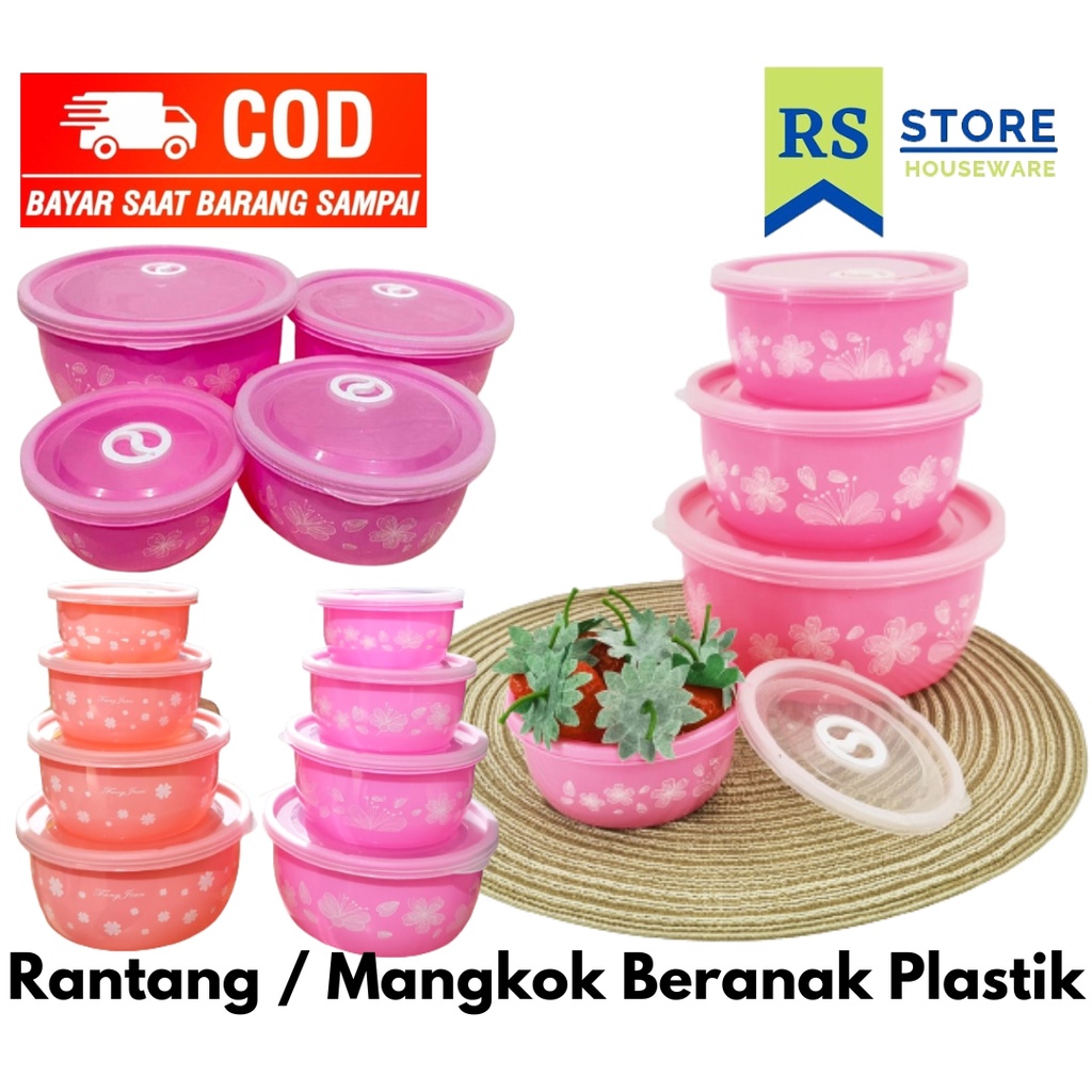 rantang beranak warna  susun 4 bahan plastik tebal 4 pcs/ lunch box tempat penyimpanan serbaguna pla