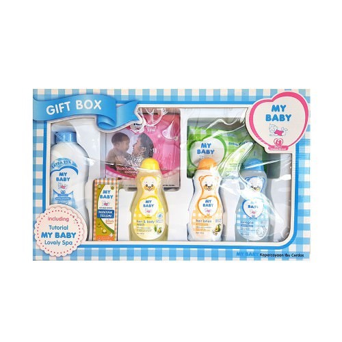 ♥BabyYank♥ MY BABY Gift Box Blue [600 g] 7 Items - GIFT SET MY BABY/KADO KELAHIRAN/TOILETRIES GIFT SET TERMURAH