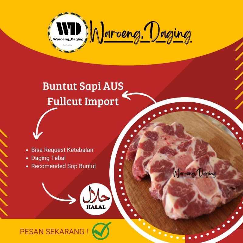 

Buntut Sapi Import Aus Fullcut / Oxtail Daging Tebal