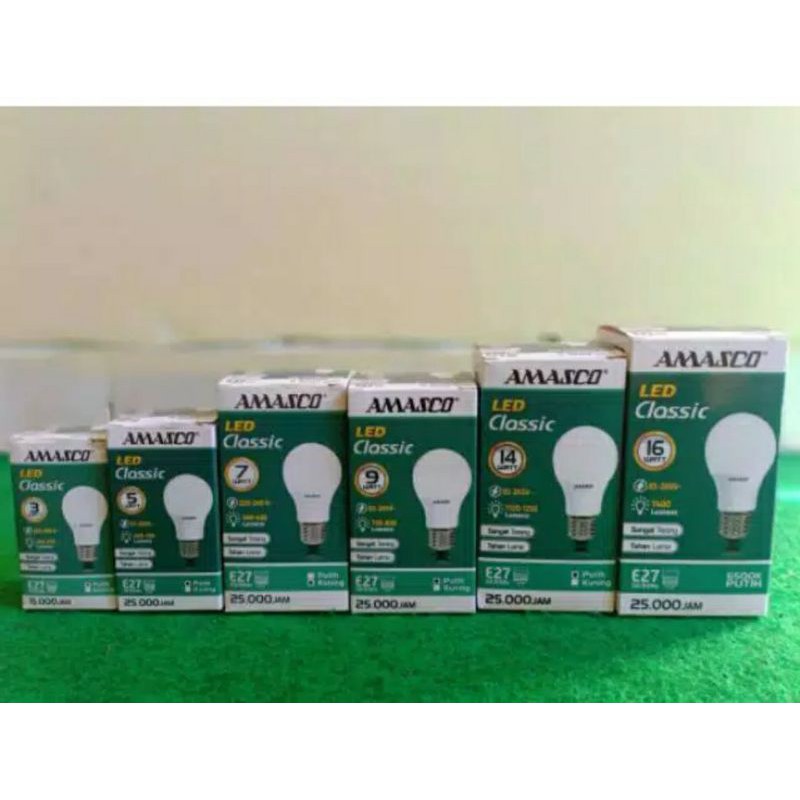 Amasco Led bulb Classic 3w, 5w, 7w, 9w, 11w, 14w, 16w, 18w