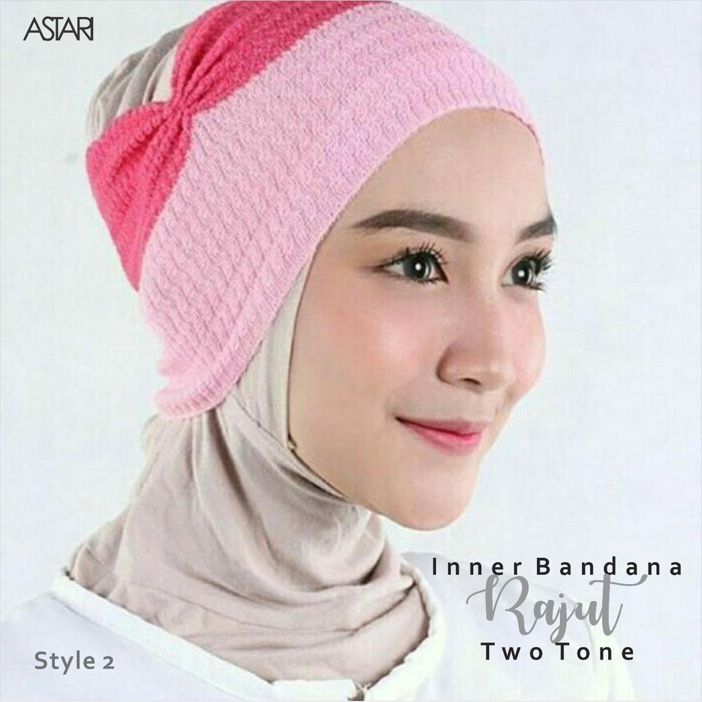 Ciput Rajut Kerut Payet / bandana kerut Anti Pusing / inner bandana 2 warna kerut