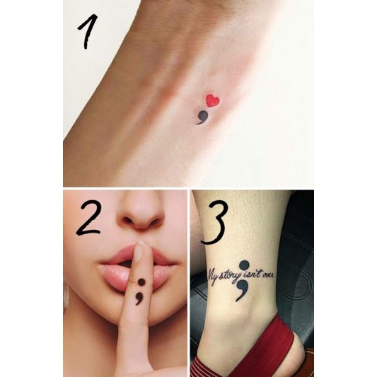 Tato Temporer / Stiker Tato - Anti Air - Tato Semicolon Tato titik koma