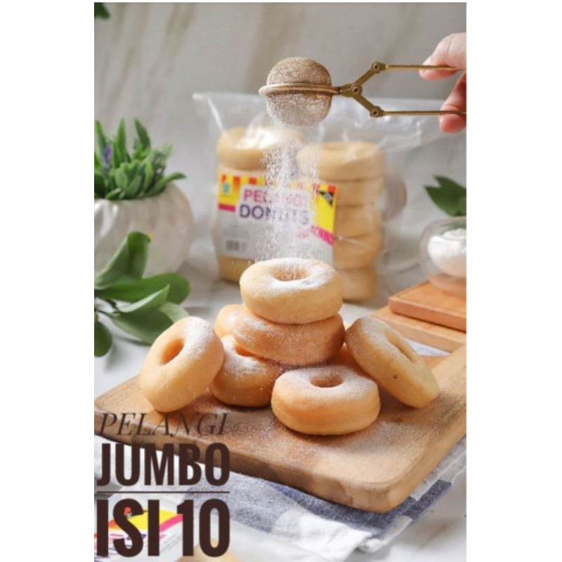 DONAT PELANGI JUMBO ISI 10 / DONAT MINI ISI COKLAT 12 PCS + GULA TABUR