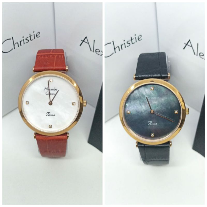 Jam Tangan Wanita Alexandre Christie 8577 AC8577 AC 8577 Tali Kulit