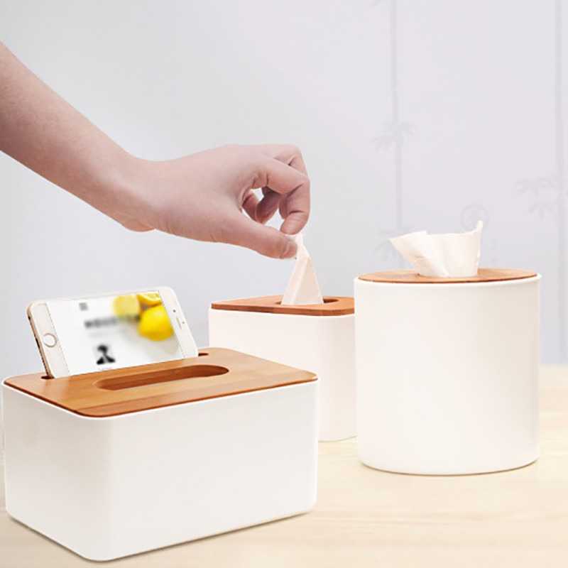 TD-DA TaffHOME Kotak Tisu Kayu Tissue Box 3 Grid - ZJ006