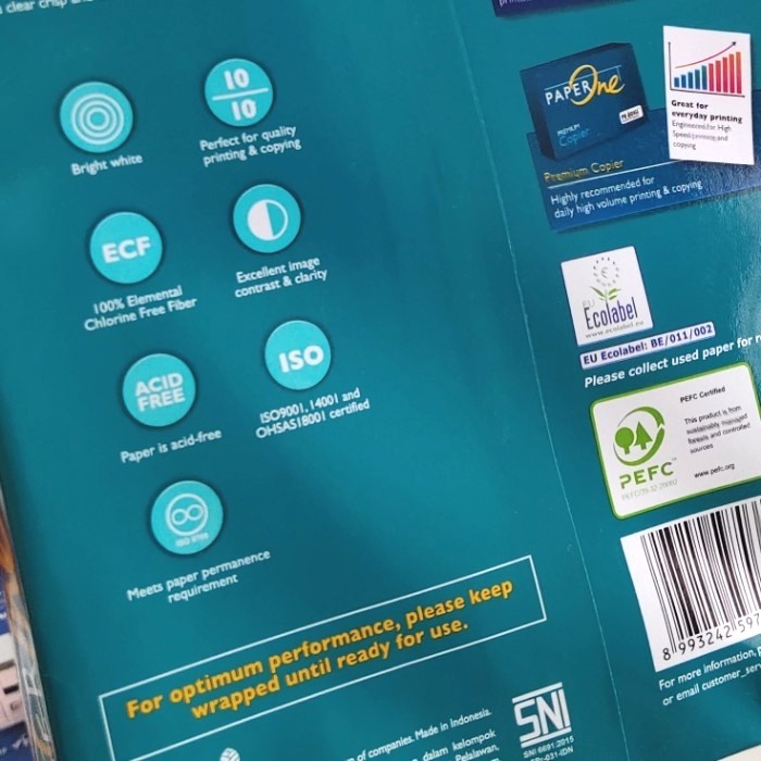 

mh Kertas A4 75Gram Paper One (1 rim) Ojek