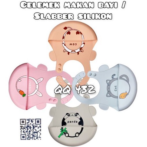 Celemek Makan Bayi Slabber Silikon Silicon Baby BIB Slaber Baby