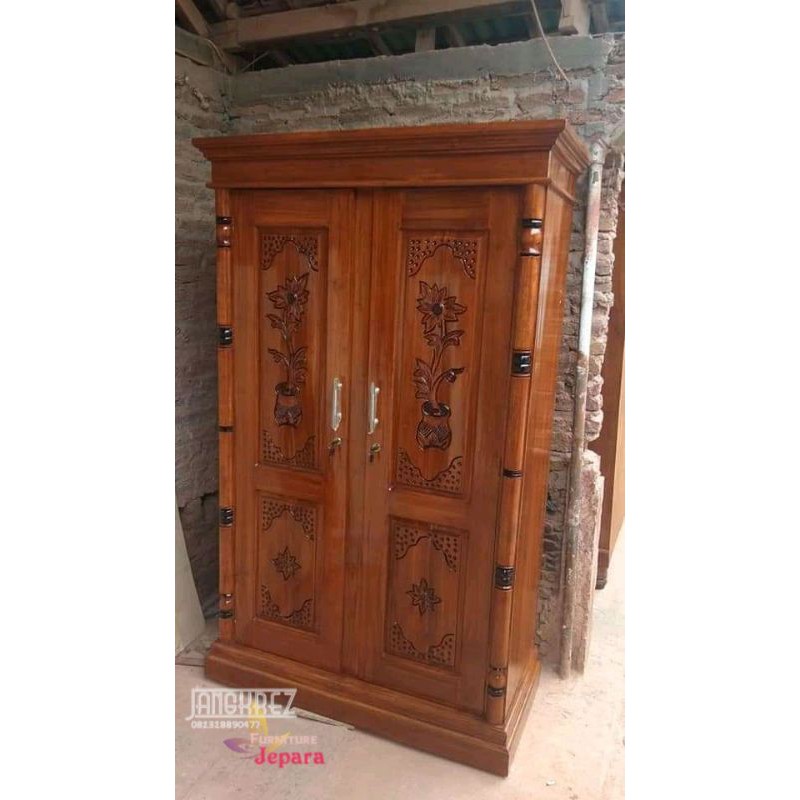 LEMARI JATI 2PINTU UKIR