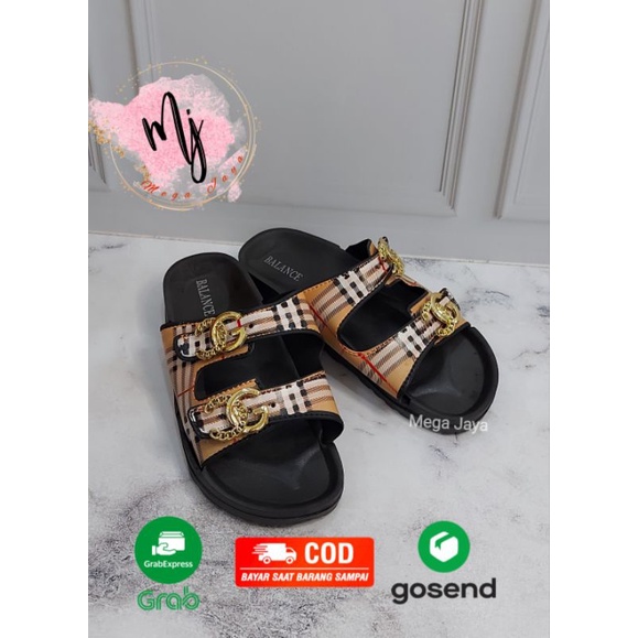 sendal wanita import dua strap sandal jelly balance