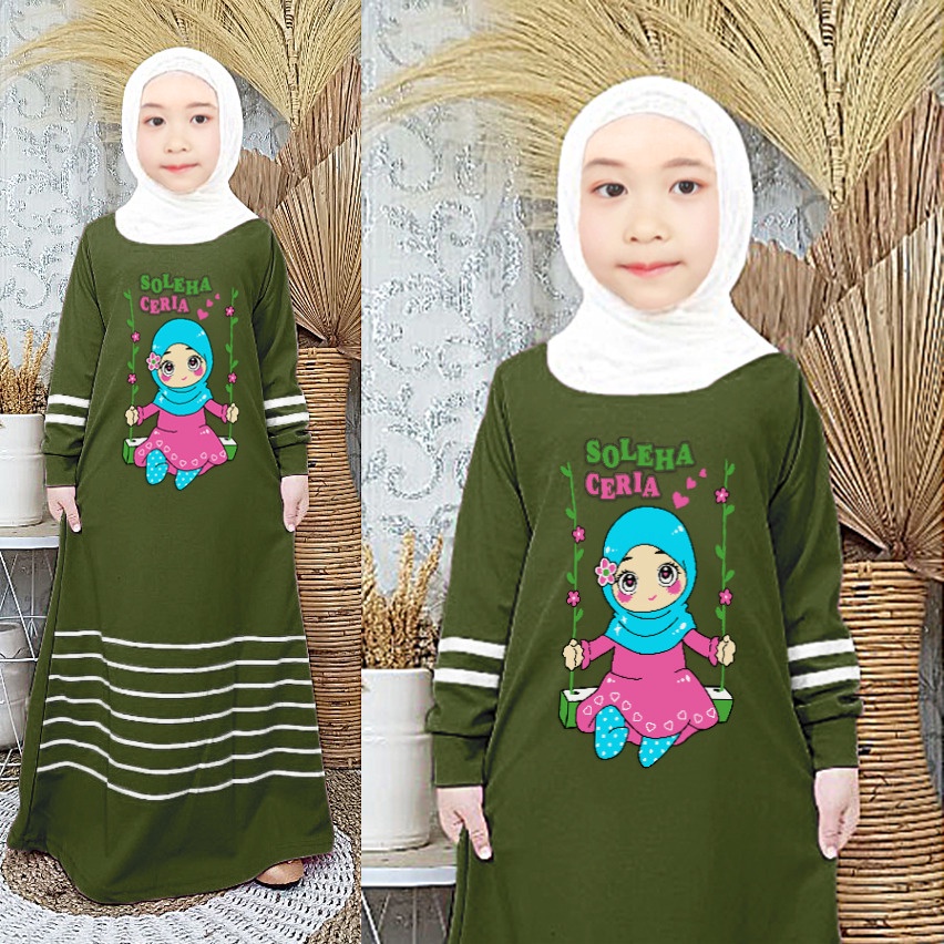 RILLO - CANTIK &amp; SOLEHA GAMIS DRESS ANAK 3-12 TAHUN