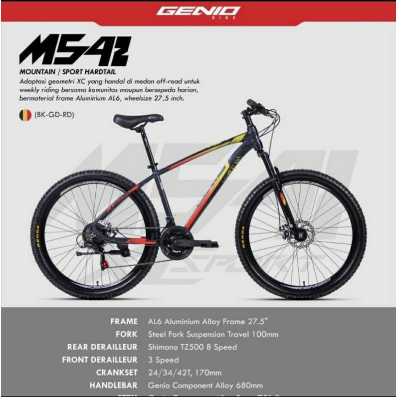 Sepeda Gunung MTB 27.5 inch Genio M542 M-542 M 542