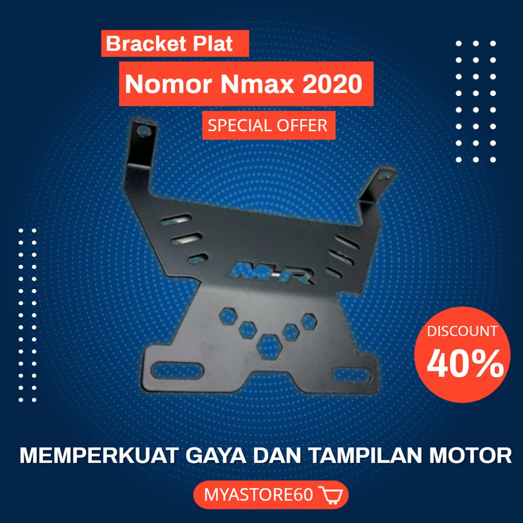 Dudukan Bracket Plat Nomor New Nmax 2020 MHR / Dudukan Plat Kumis 2020 Variasi Aksesorris Nmax 2020