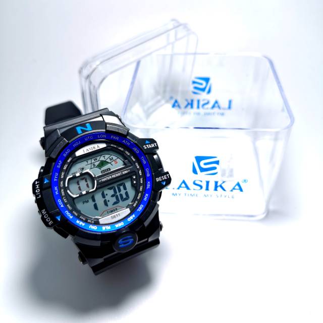 Jam tangan digital Pria Sporty water Resist Lasika 611