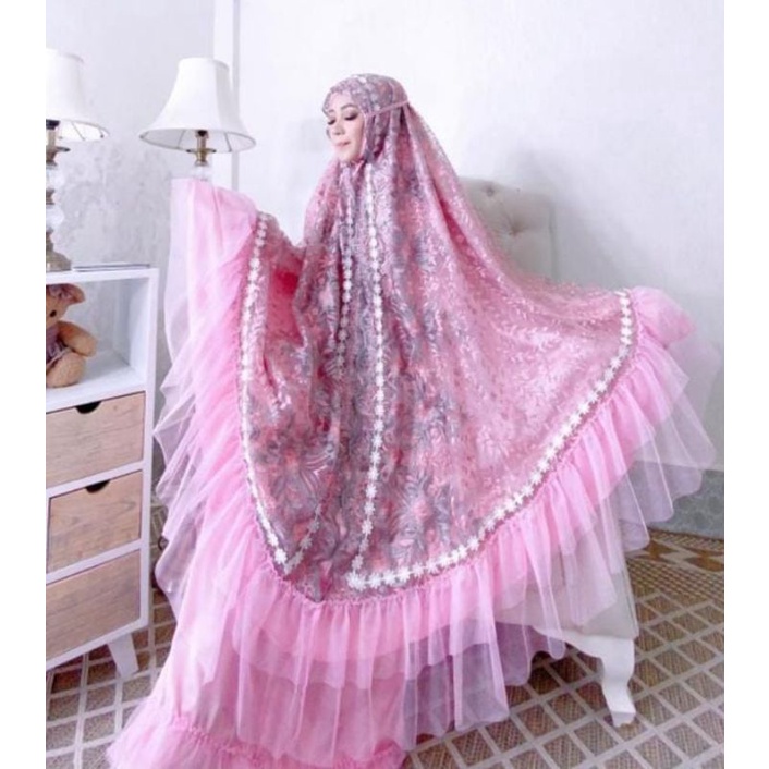 NEW REALPICT MUKENA PREMIUM/MUKENA BROKAT MIX TILE/MUKENA TERBARU/MUKENA DEWASA