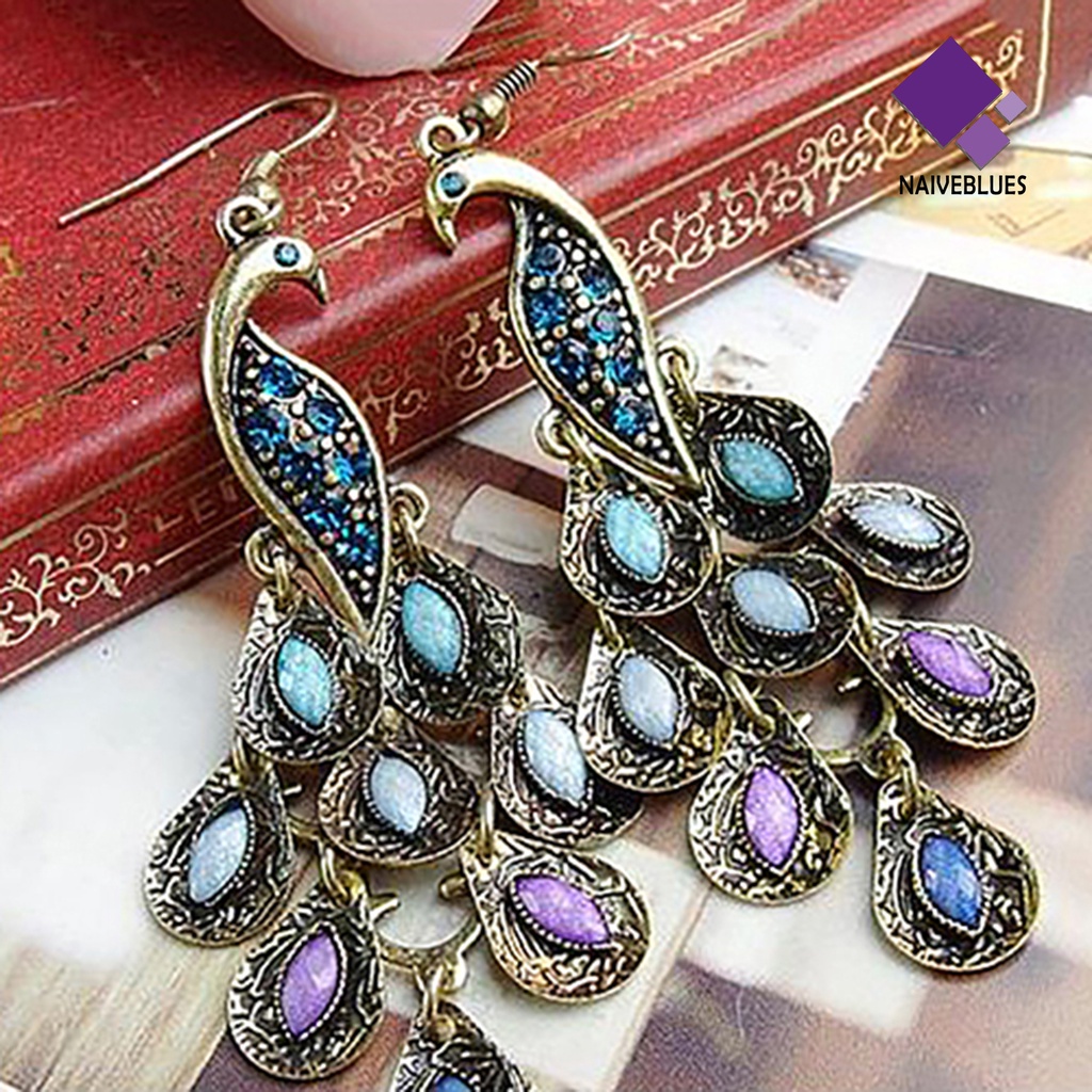 Anting Kait Desain Merak Gaya Bohemian Vintage