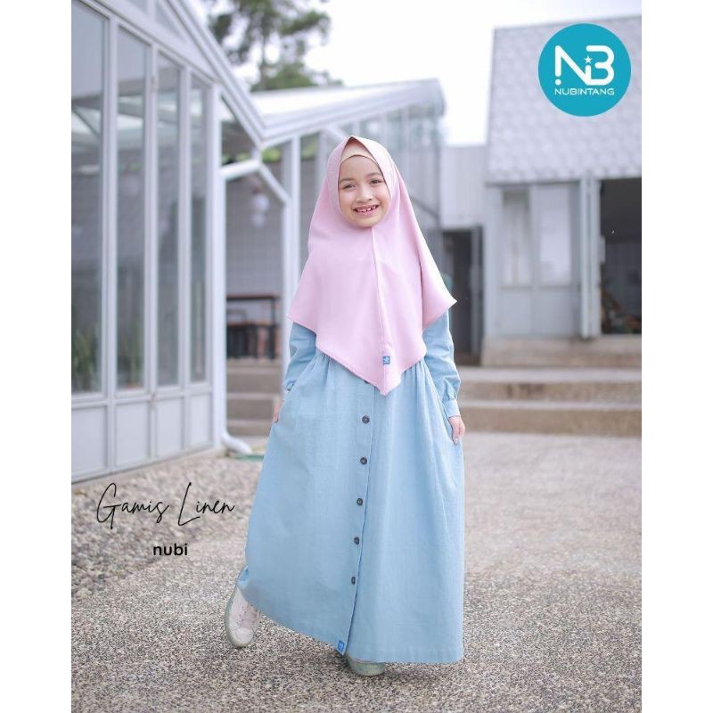 gamis linen anak gamis anak baju anak perempuan