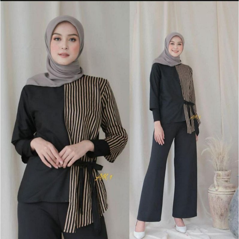tey-17 Batik wanita ASJ SA HRB026 Kenongo Kemeja Tosca Pendek-7